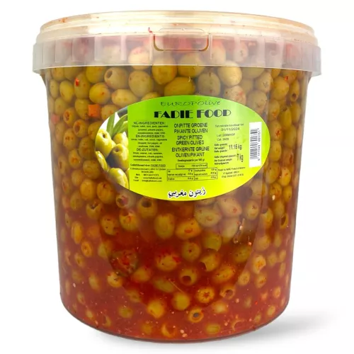 Fadie Food Spicy Green Unpitted Olives 11.15kg